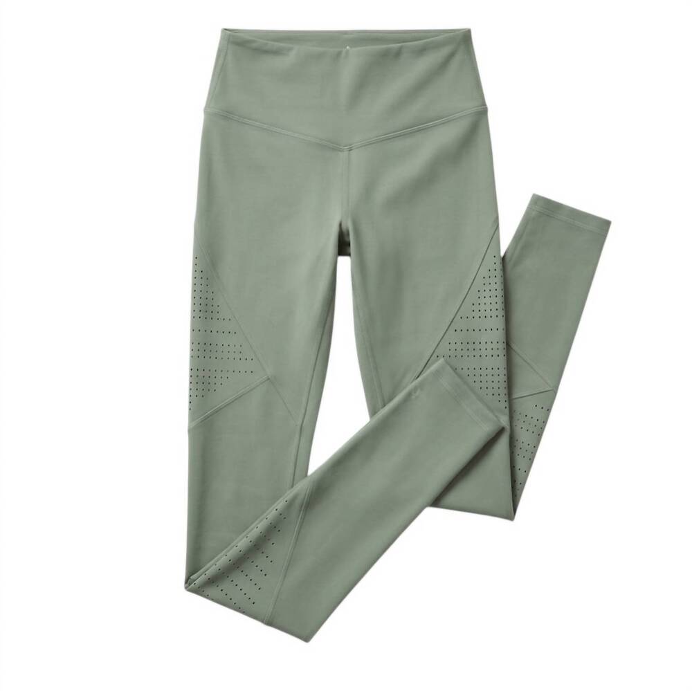NEW THRIVE SOCIETE women's society perforated leggings in moss